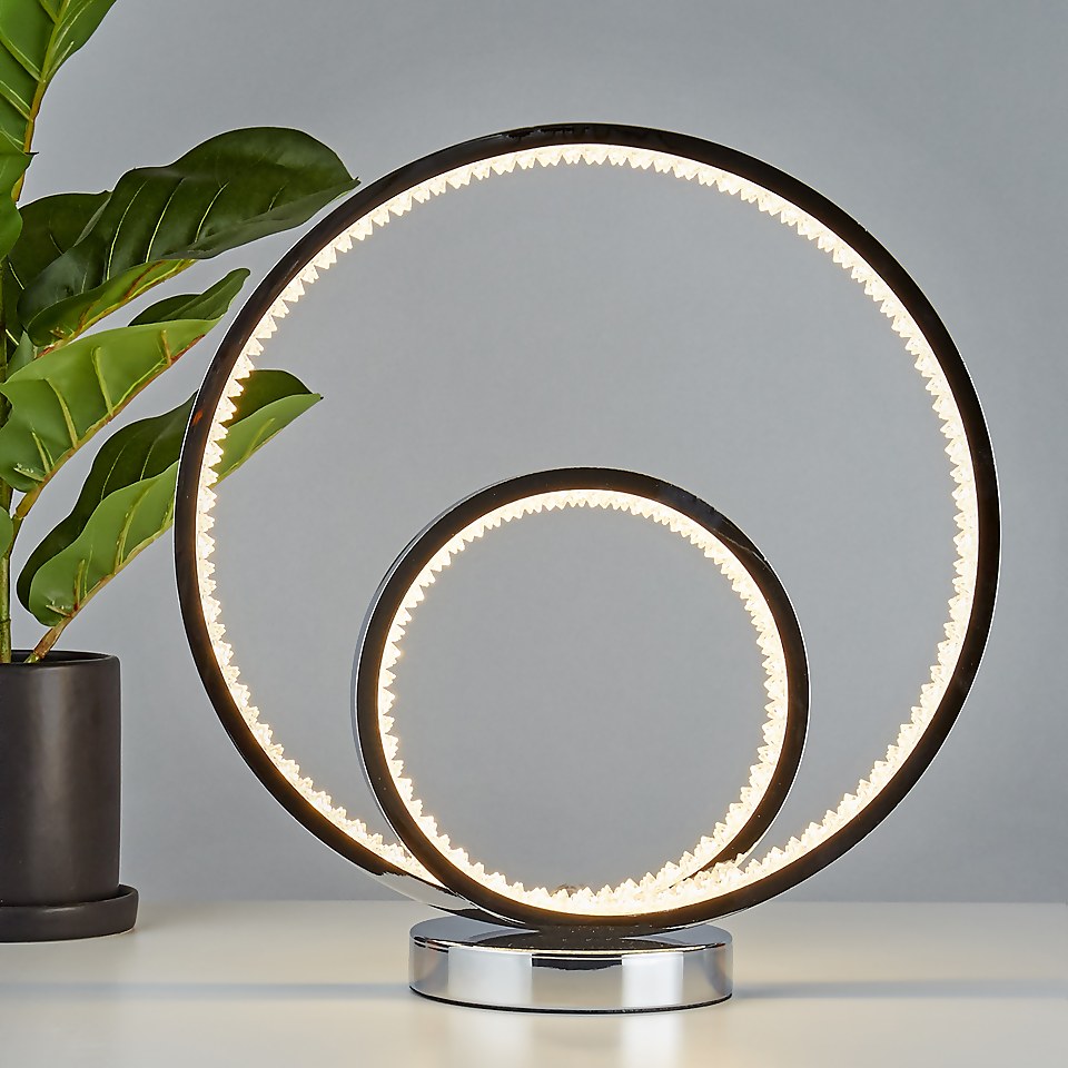 Sasha LED Table Lamp - Chrome & Crystal