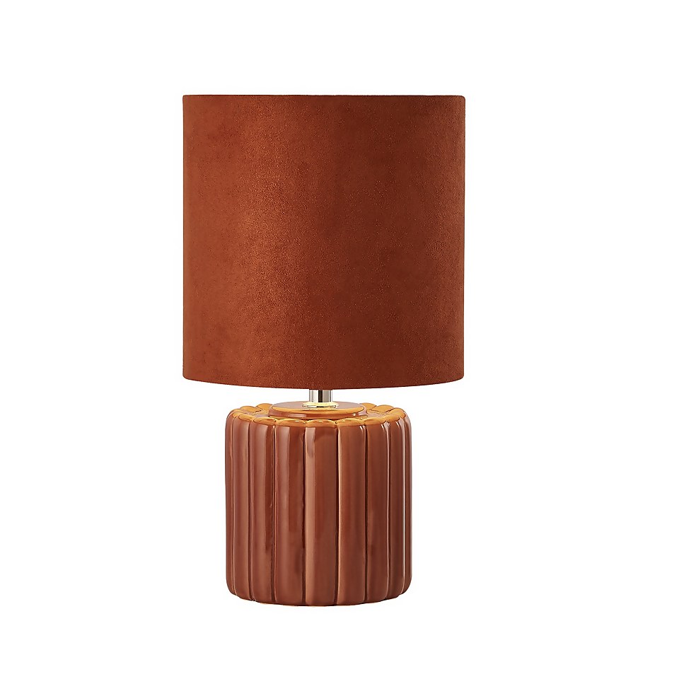 Phoebe Ceramic Table Lamp - Rust
