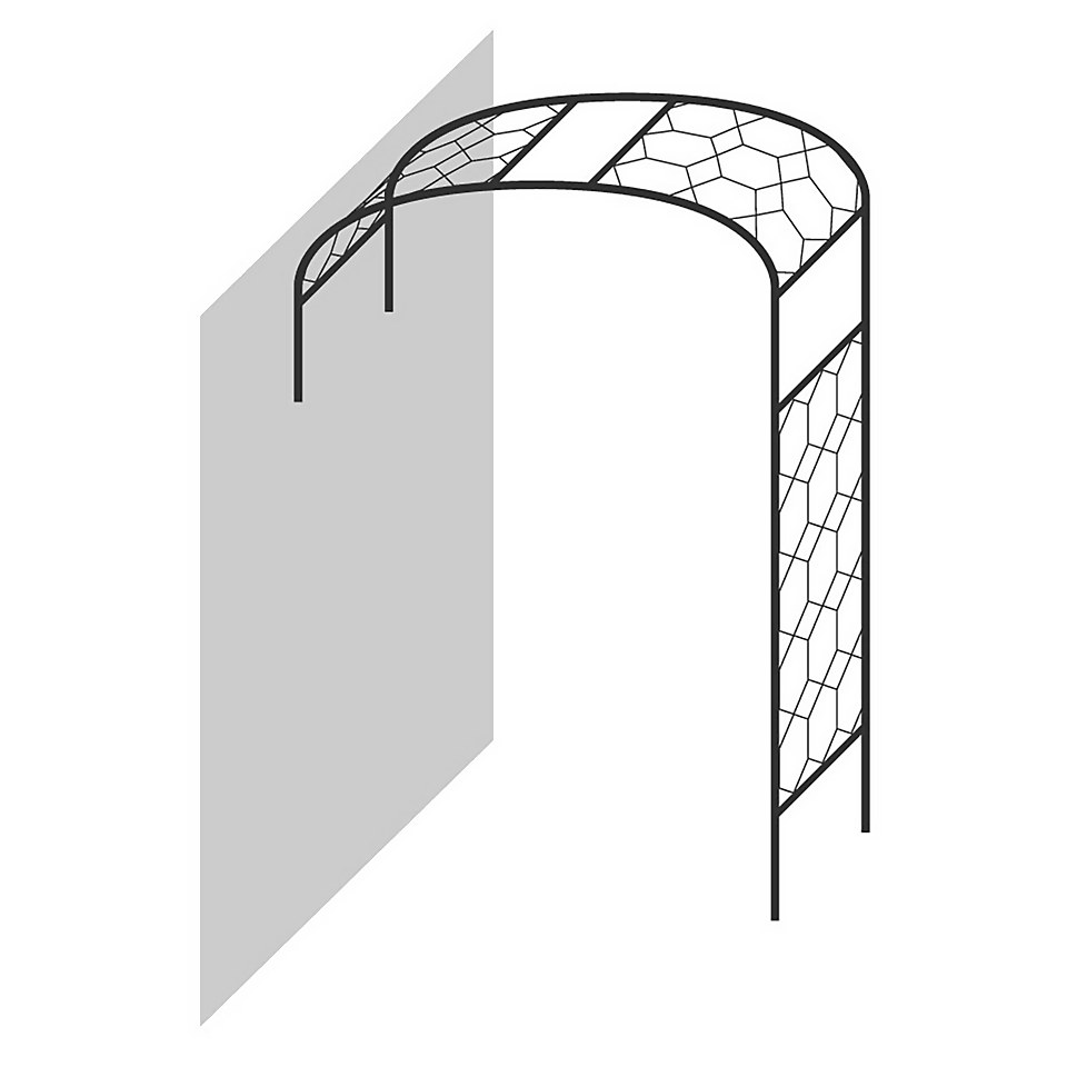 Agriframes Wall Arch - (H)2.1 x (W)1.2 x (D)0.45 m - Black