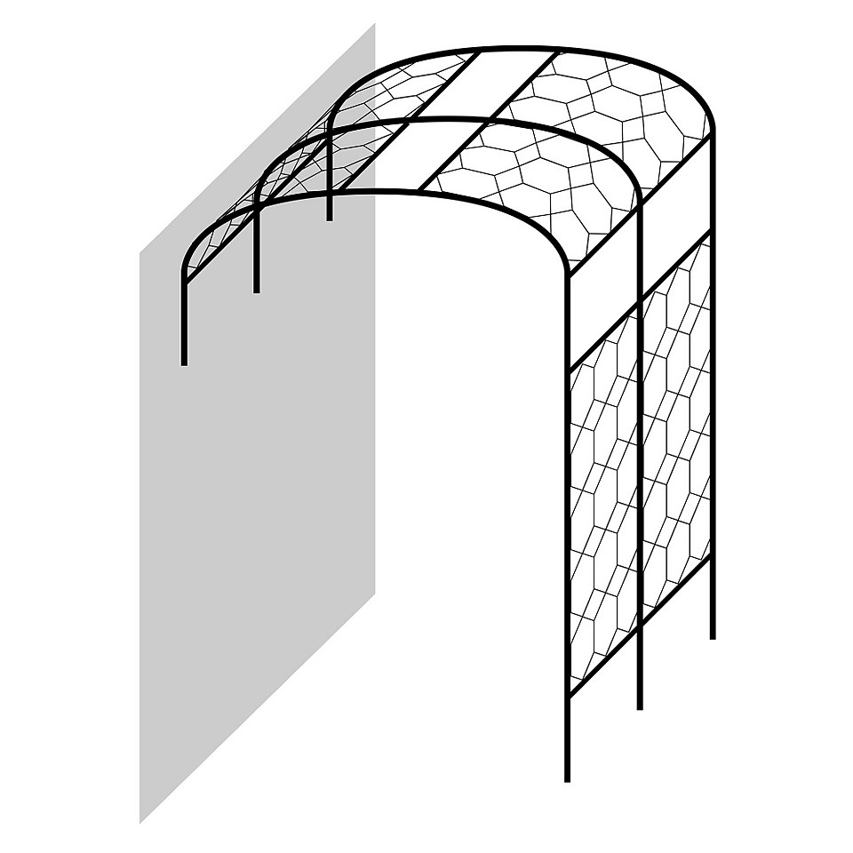 Agriframes Wall Pergola Base - (W) (H)2.26 x (W)1.8 x (D)1.5 m - Black