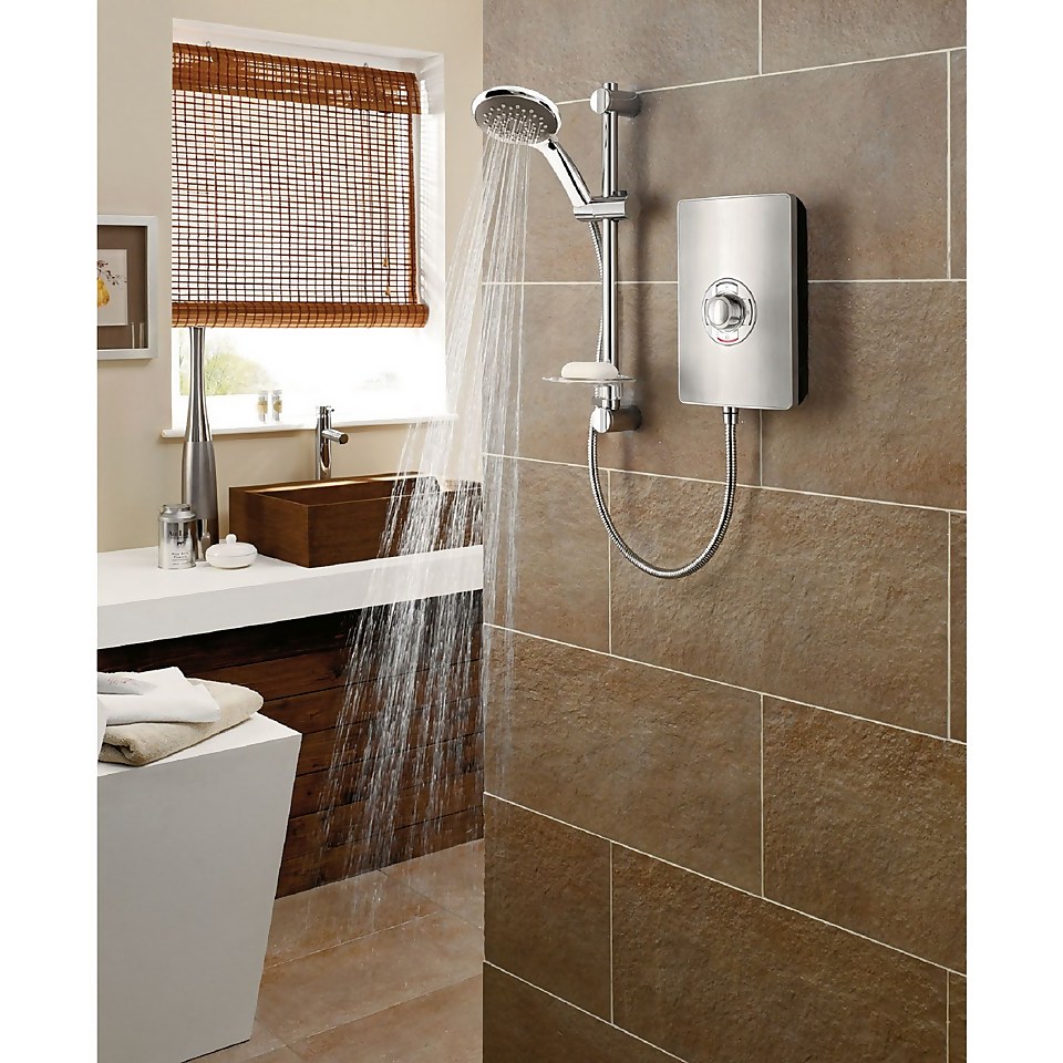 Triton Collection II 8.5kW Electric Shower - Steel Effect