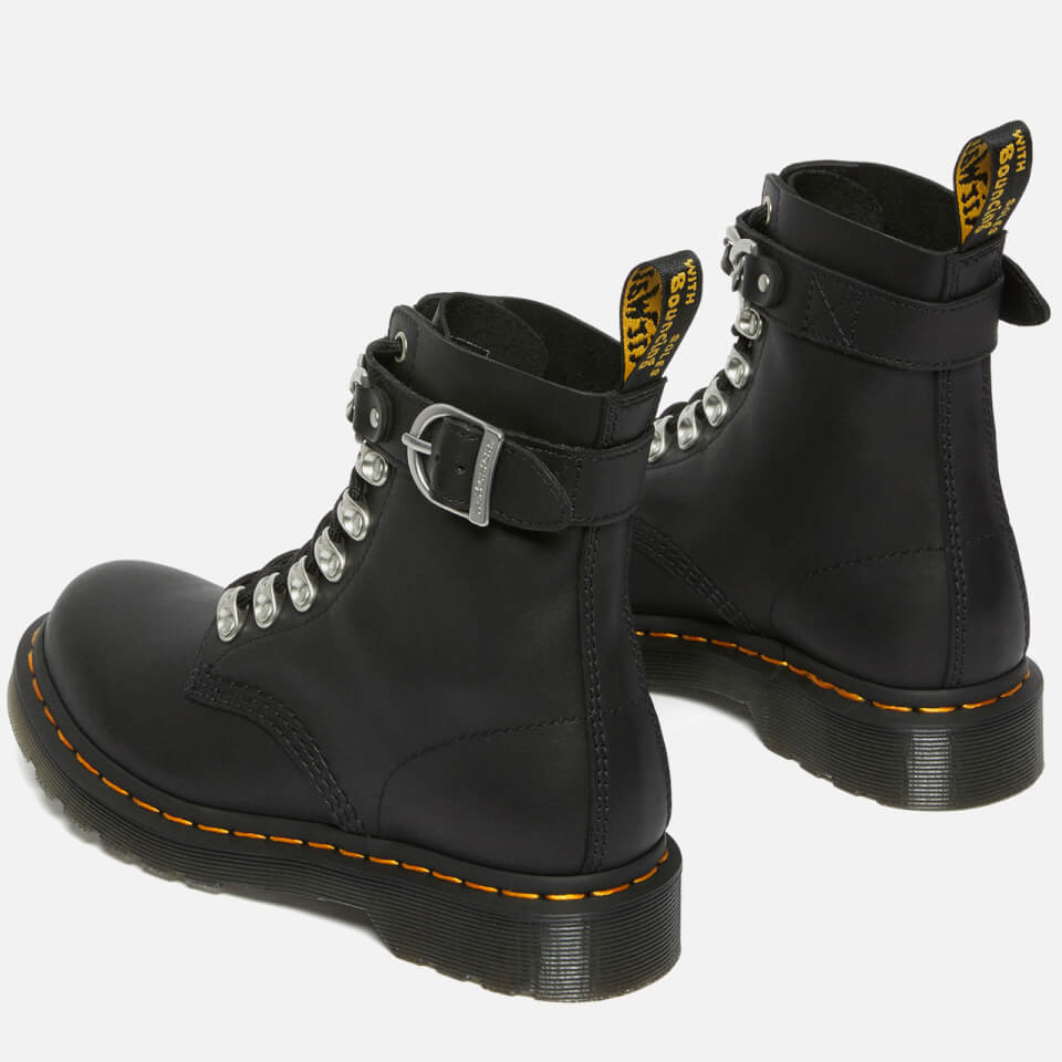 Dr. Martens Women s 1460 Pascal Chain Leather 8 Eye Boots Black