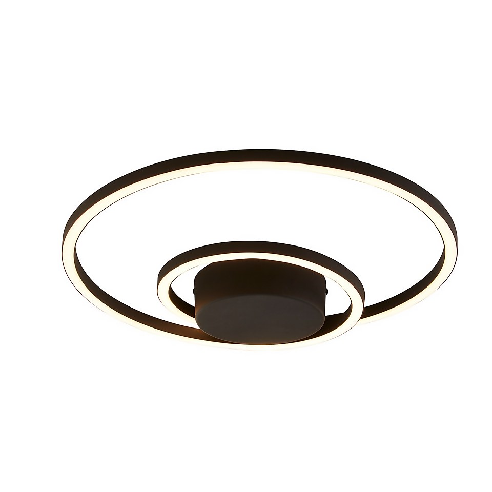Sasha LED Flush Ceiling Light - Black