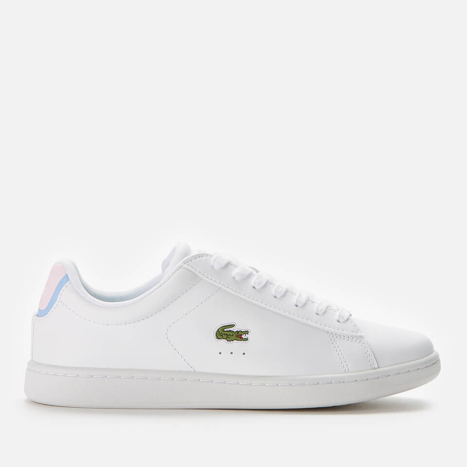 Lacoste Women s Carnaby Evo 0722 1 Leather Cupsole Trainers White Light Pink