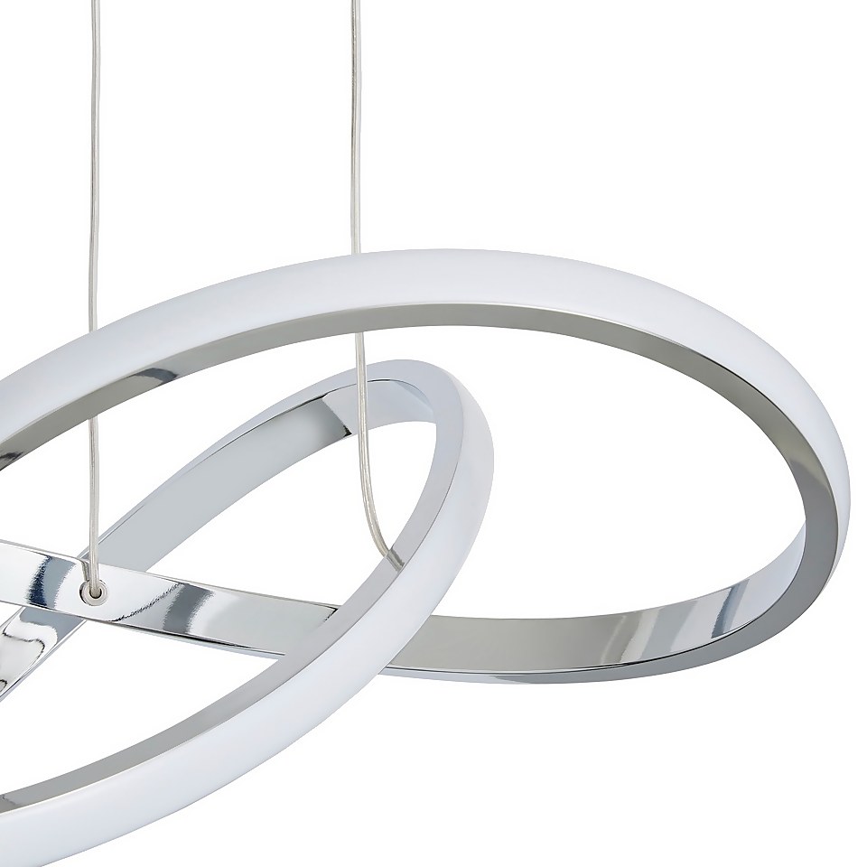 Boston LED Infinity Ceiling Pendant Light - Chrome