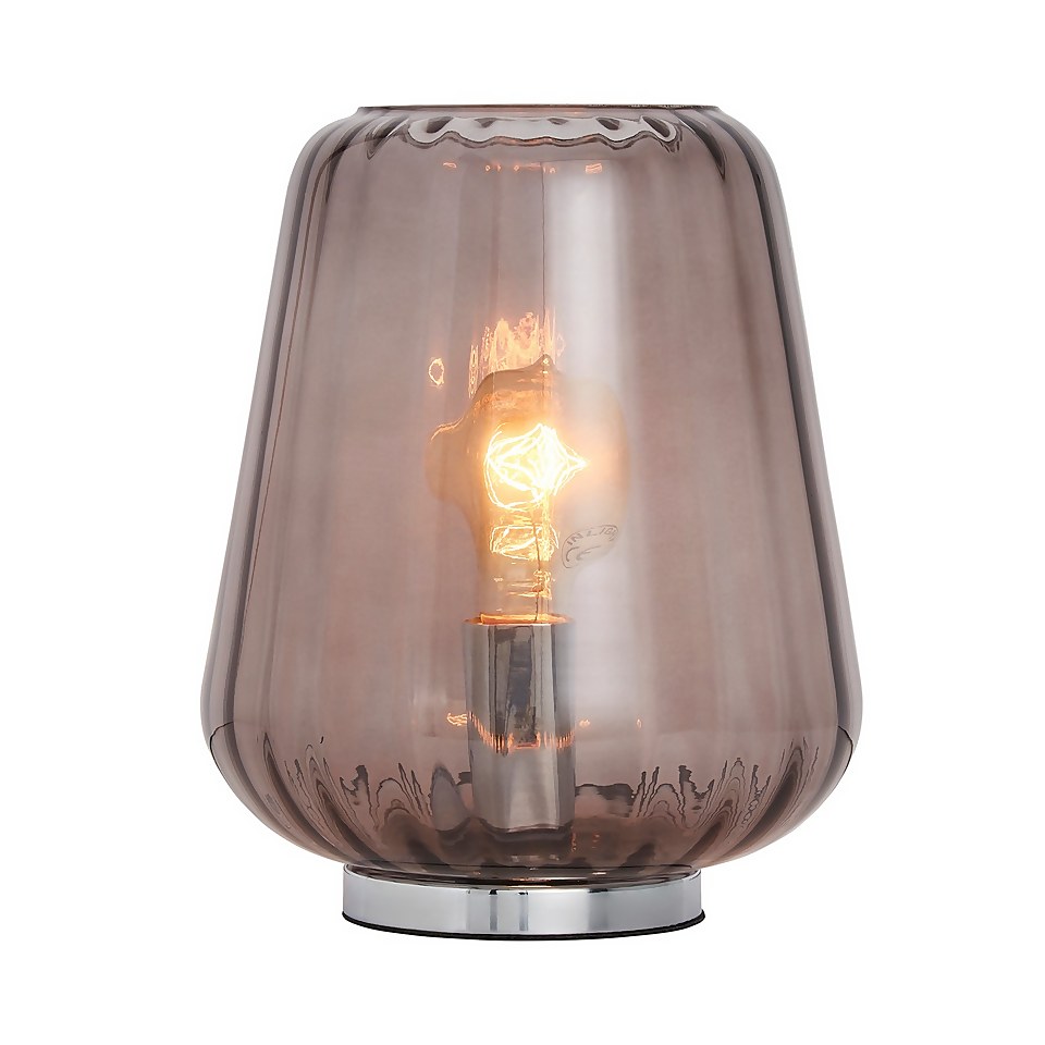 Adore Glass Table Lamp - Smoked