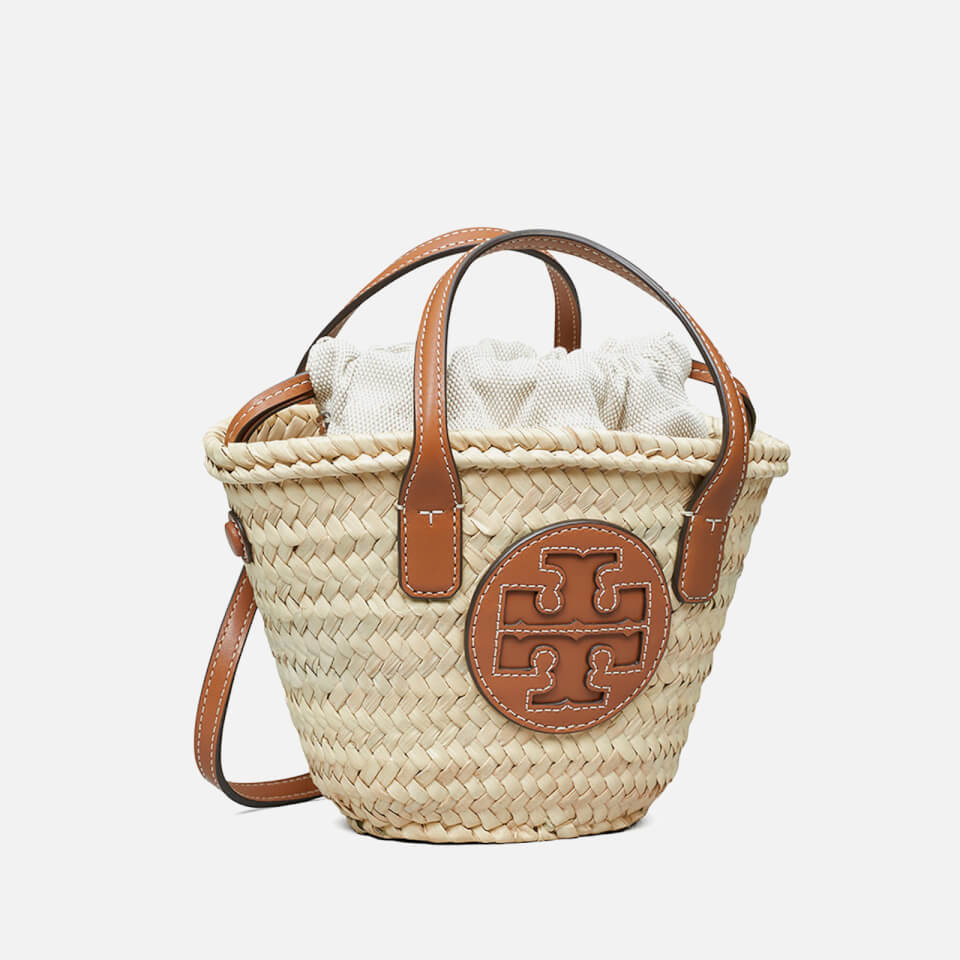 Tory Burch Women's Ella Straw Mini Basket Bag - Natural/Classic Cuoio
