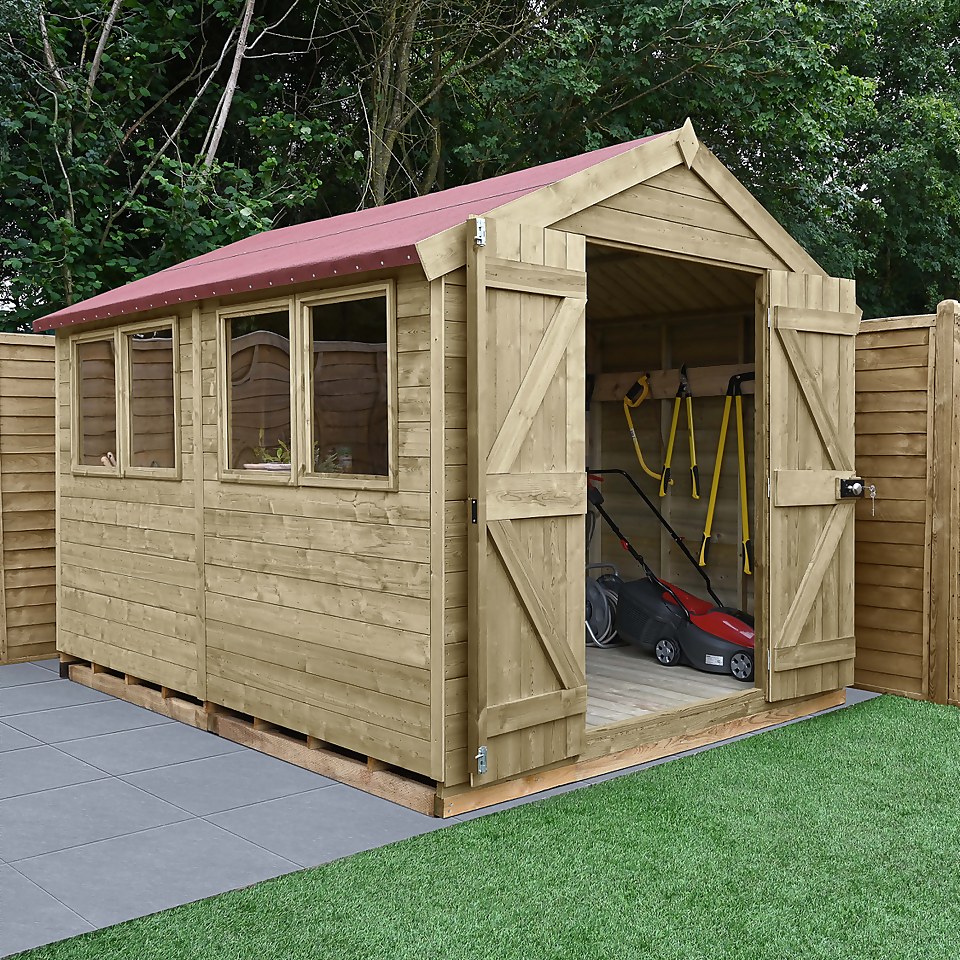 Tongue & Groove Pressure Treated 8x6ft Apex Shed Homebase