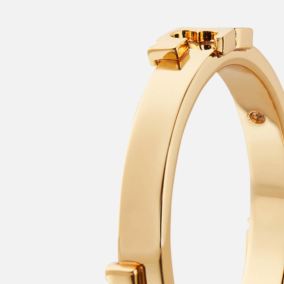 Tory Burch Women's Serif-T Stackable Metal Ring - Tory Gold/Tory Gold