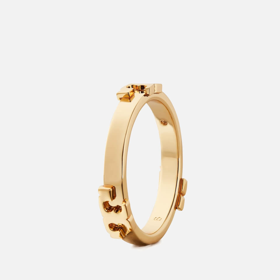 Tory Burch Women's Serif-T Stackable Metal Ring - Tory Gold/Tory Gold