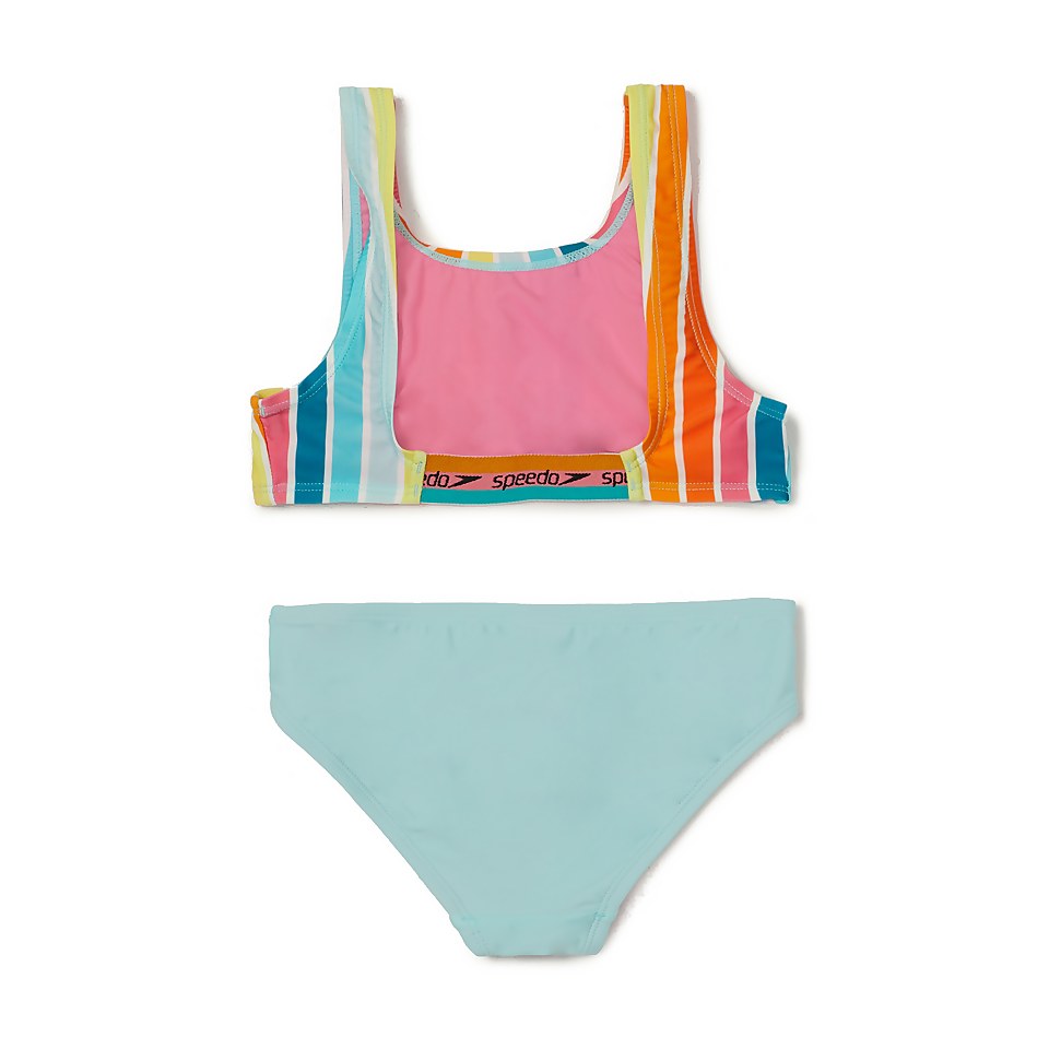 Girls Logo Elastic Bikini Blue