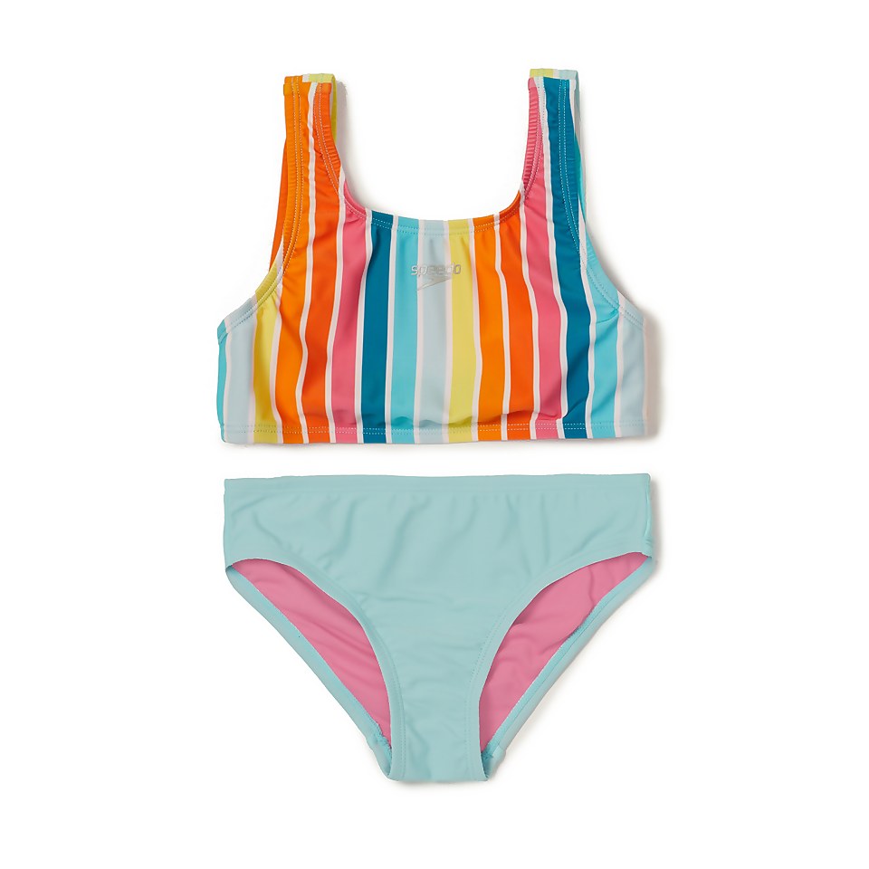 Girls Logo Elastic Bikini Blue