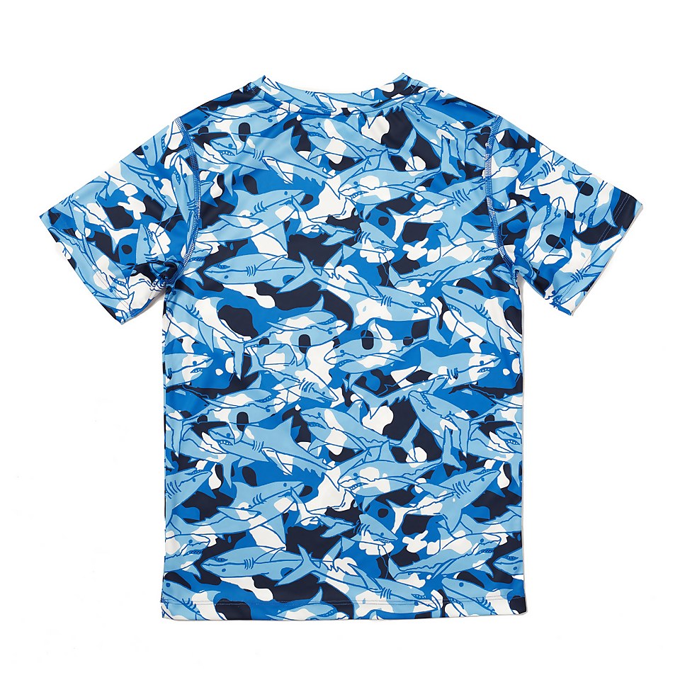 Short Sleeve Printed Swim Shirt