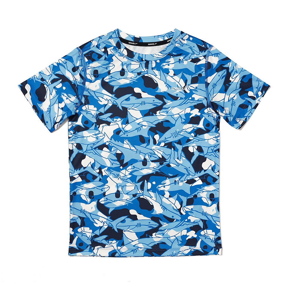 Short Sleeve Printed Swim Shirt