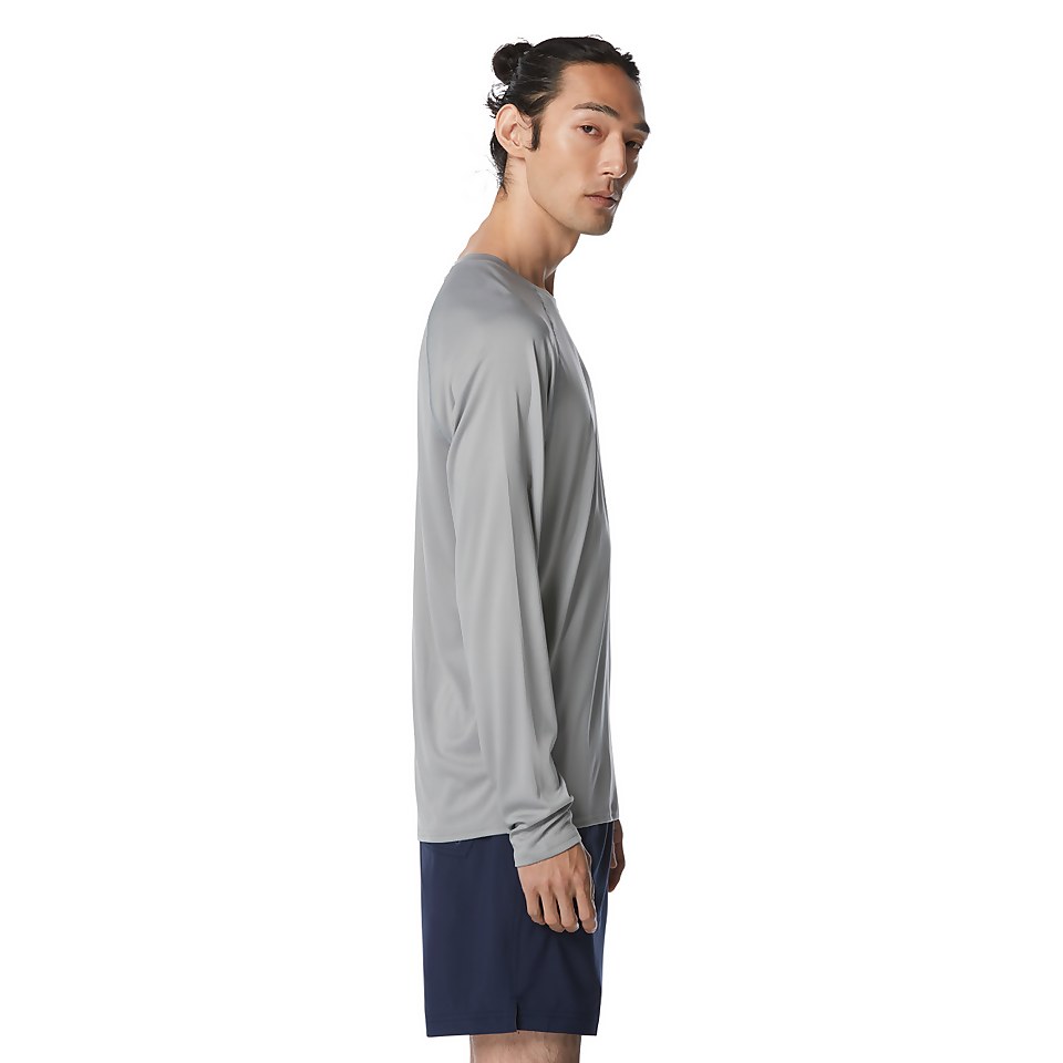 Men's Easy Solid Long Sleeve Swim Rashguard Gray