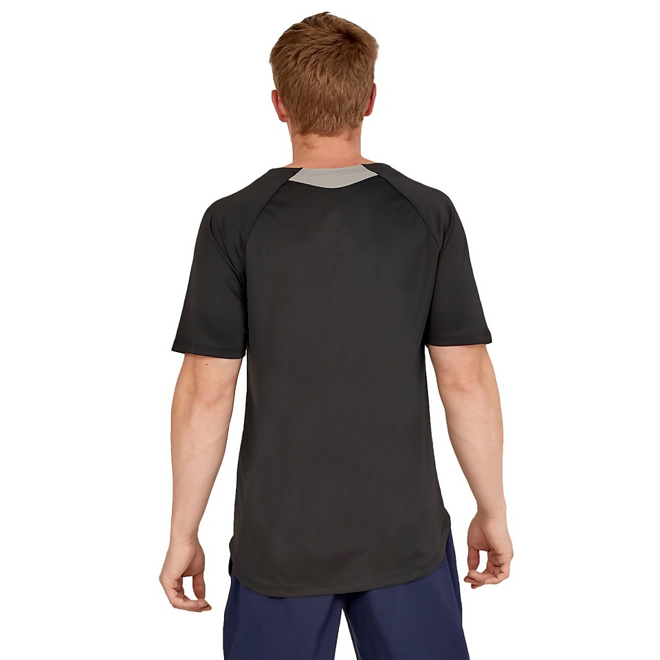 Men's Speedo Short Sleeve Training Swim Rashguard Black
