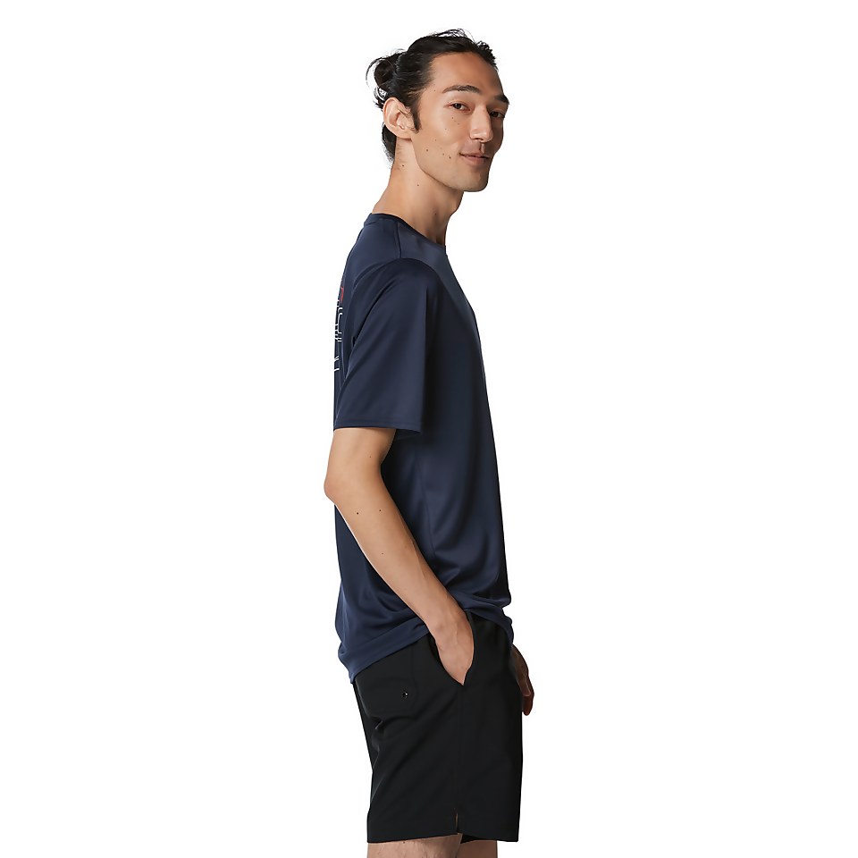 Men's Speedo Graphic Short Sleeve Swim Rashguard Navy