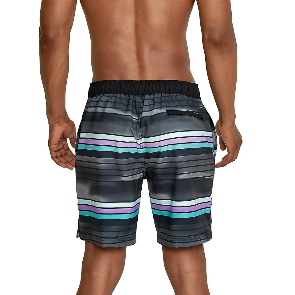 Men's Seafaring Stripe Bondi Basin Boardshort 18" Black