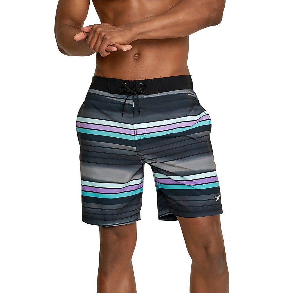 Men's Seafaring Stripe Bondi Basin Boardshort 18" Black