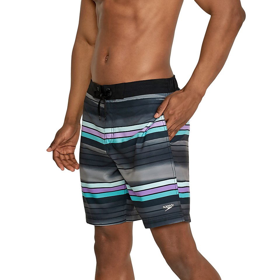 Men's Seafaring Stripe Bondi Basin Boardshort 18" Black