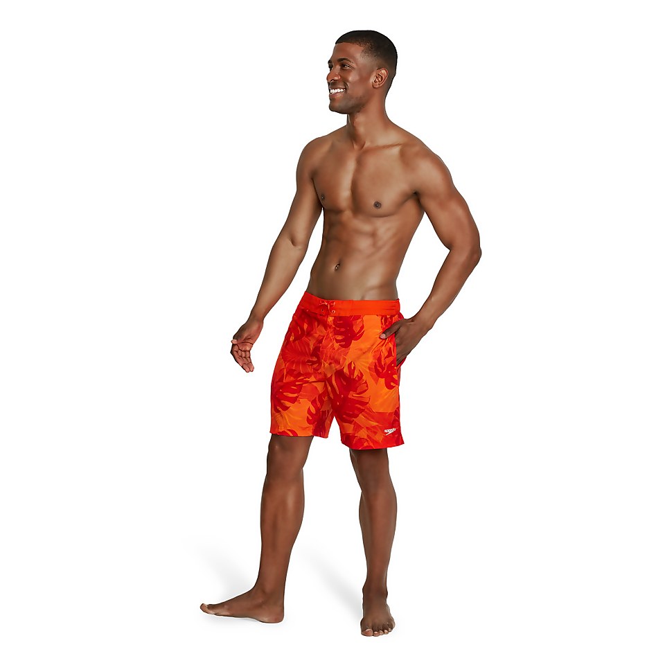 Men's Printed Bondi Basin Boardshort 18" Orange