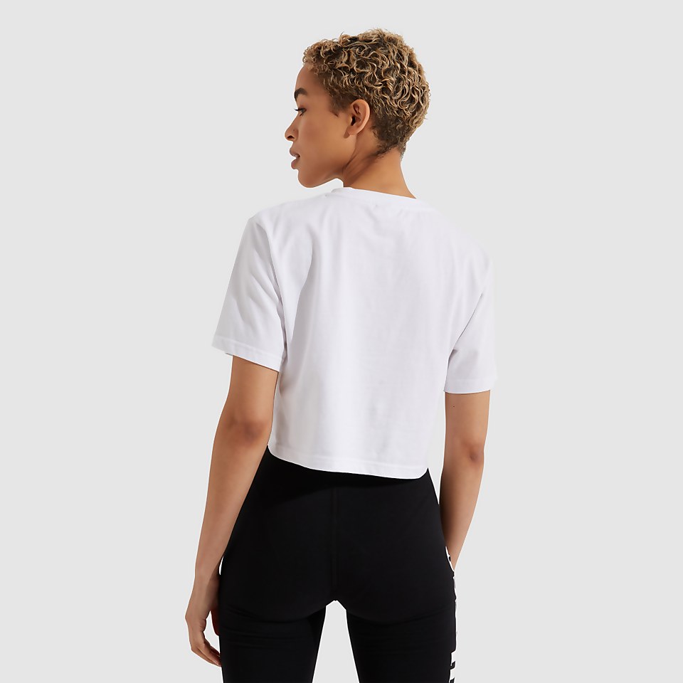 Crop-T-Shirt Fireball für Damen, Weiß