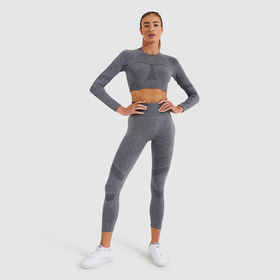 Women's Vamp LS Cropped Tee Dark Grey Marl