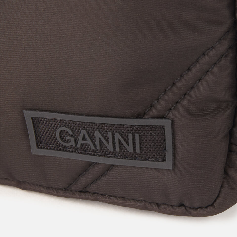 Ganni Women's Quilted Recycled Tech Bag - Black