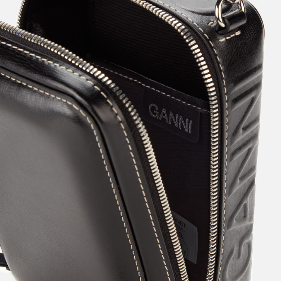 Ganni Women's Recycled Leather Camera Bag - Black