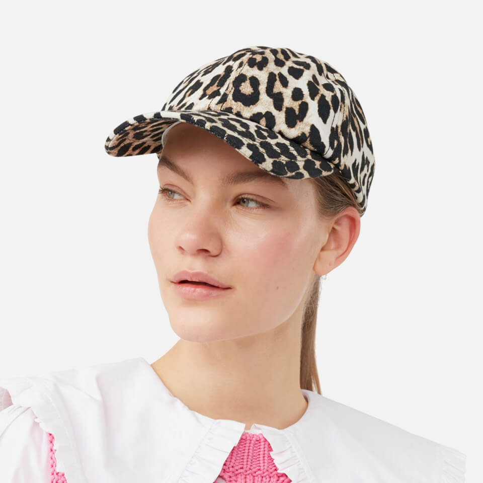 Ganni Women's Organic Cotton Cap - Leopard