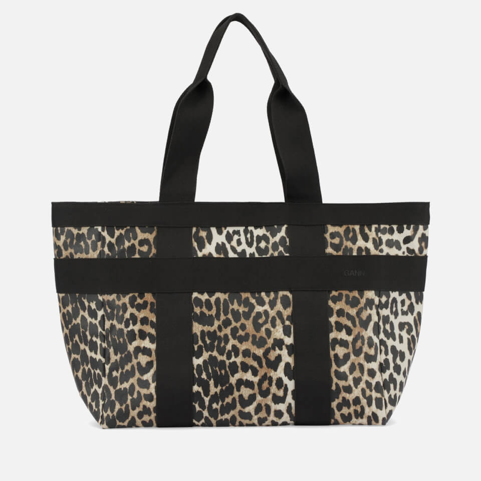 Ganni Women's Canvas Tote Bag - Leopard