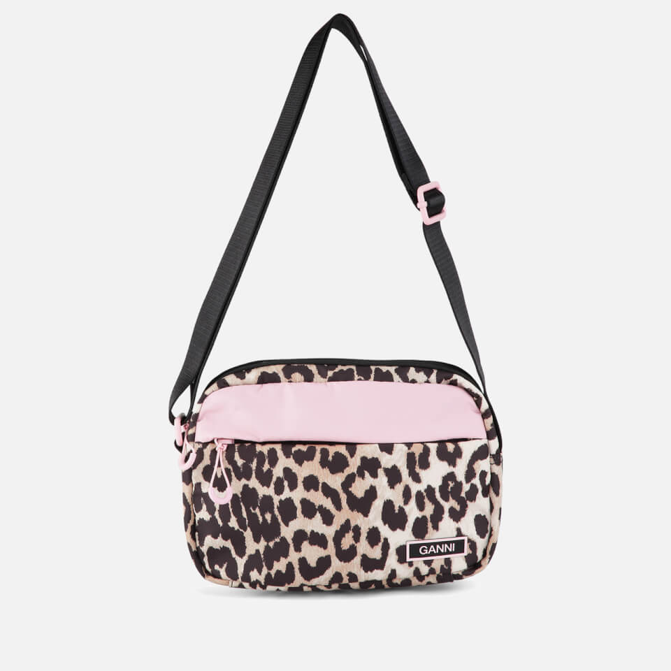 Ganni Women's Recycled Tech Bag - Leopard w Pink