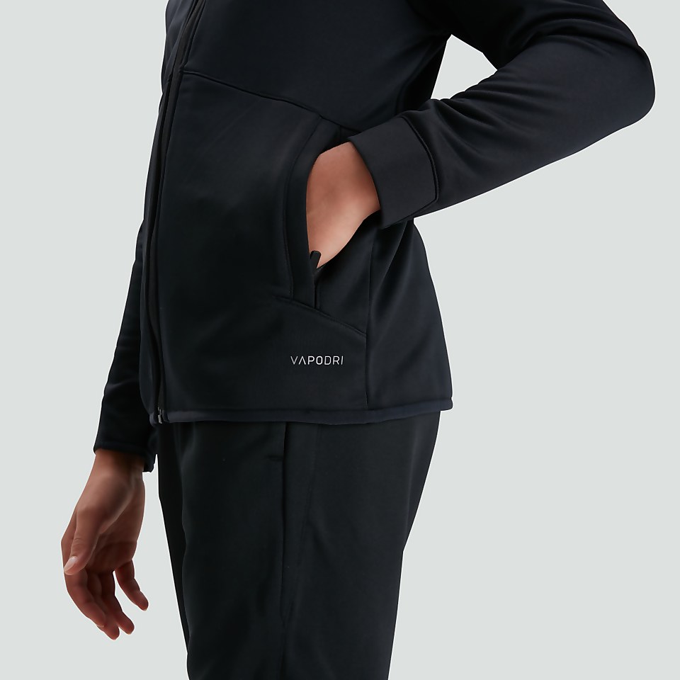 JUNIOR UNISEX UNISEX FULL ZIP TRACK JACKET BLACK