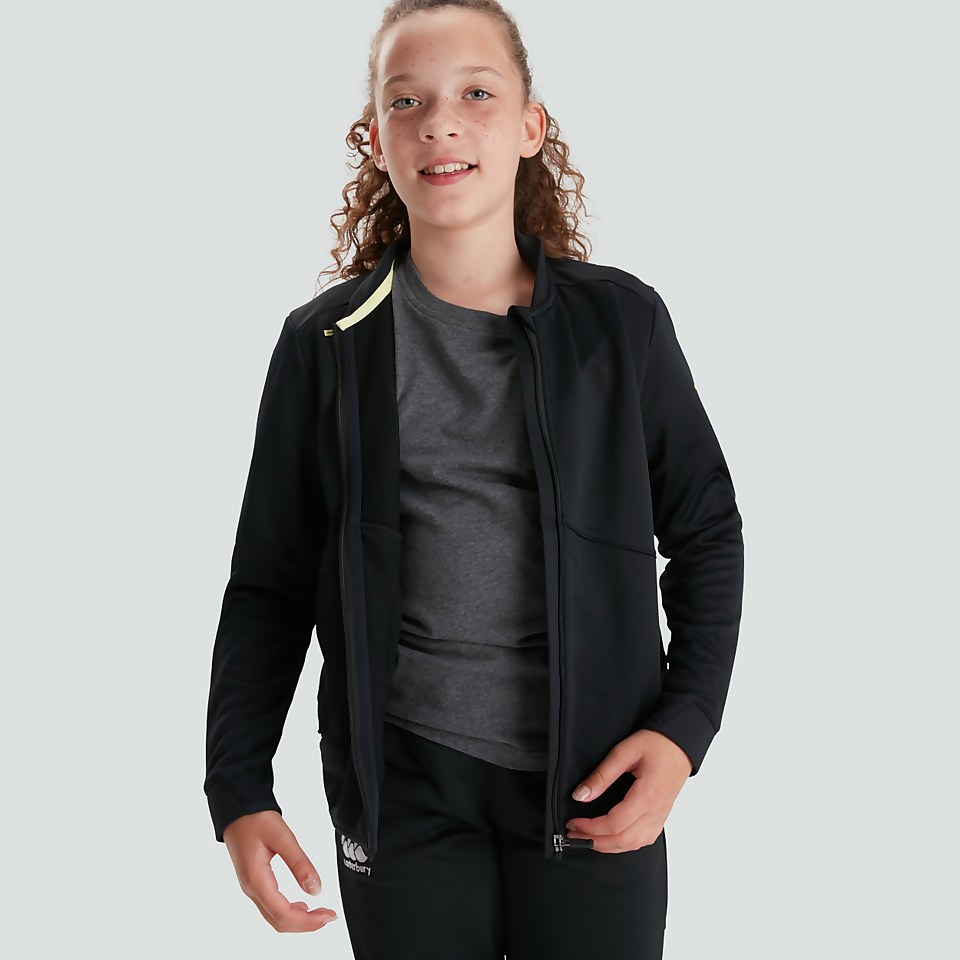 JUNIOR UNISEX UNISEX FULL ZIP TRACK JACKET BLACK