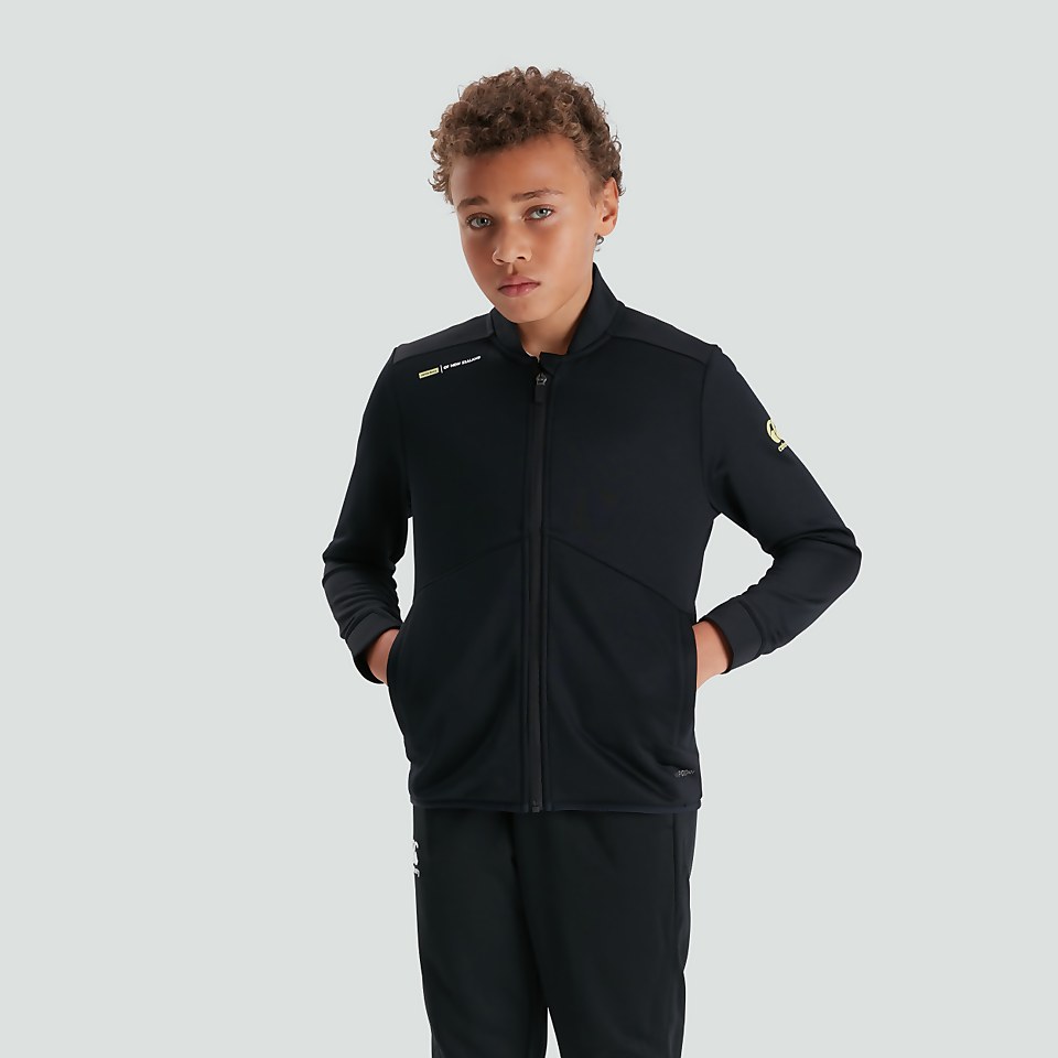 JUNIOR UNISEX UNISEX FULL ZIP TRACK JACKET BLACK