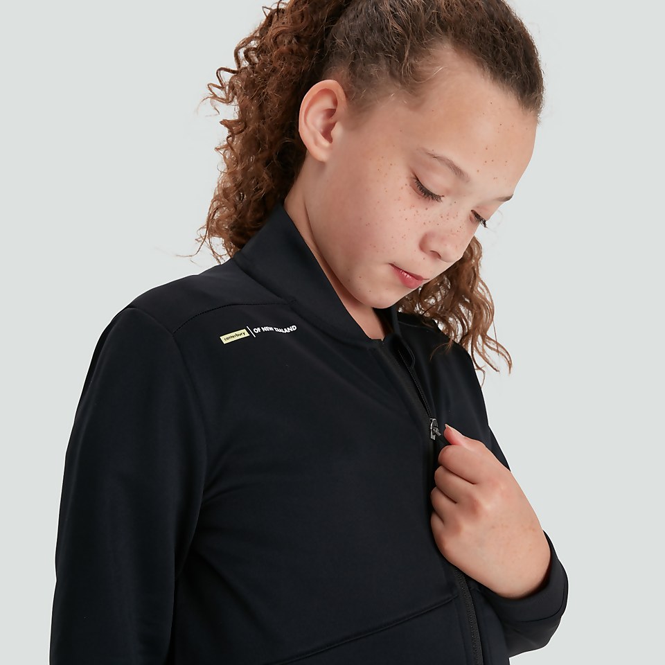 JUNIOR UNISEX UNISEX FULL ZIP TRACK JACKET BLACK