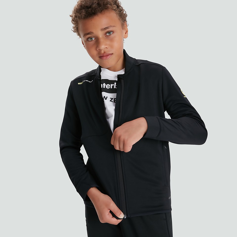 JUNIOR UNISEX UNISEX FULL ZIP TRACK JACKET BLACK