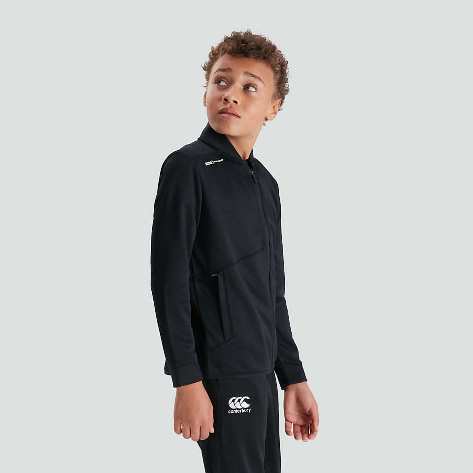 JUNIOR UNISEX UNISEX FULL ZIP TRACK JACKET BLACK
