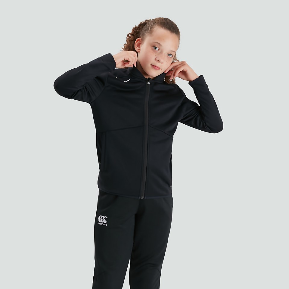 JUNIOR UNISEX UNISEX FULL ZIP TRACK JACKET BLACK
