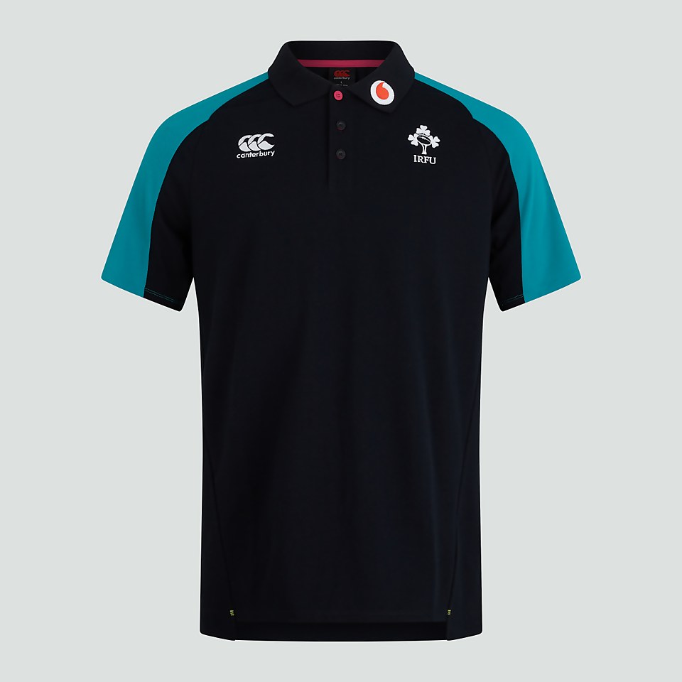 MENS IRELAND PIQUE POLO SHIRT BLACK/GREEN