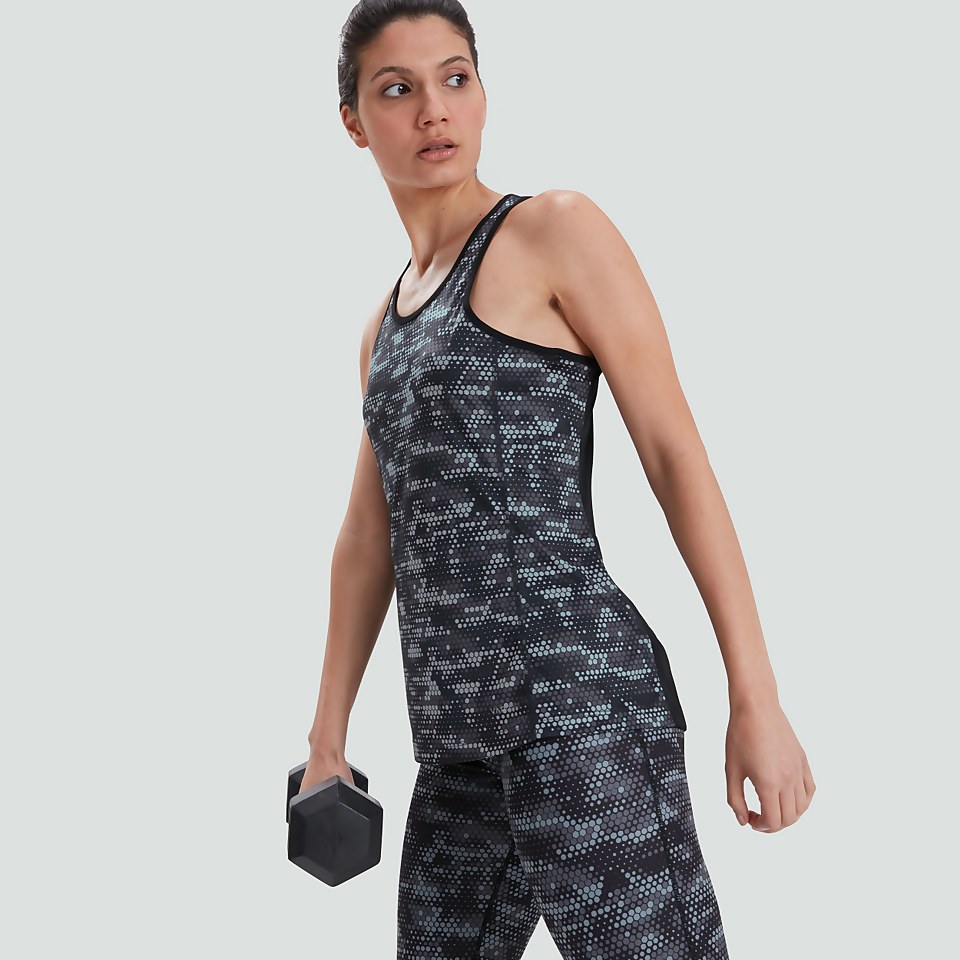 WOMENS VAPODRI PRINTED VEST GREY