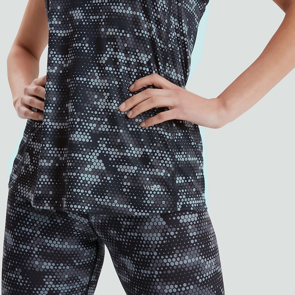 WOMENS VAPODRI PRINTED VEST GREY