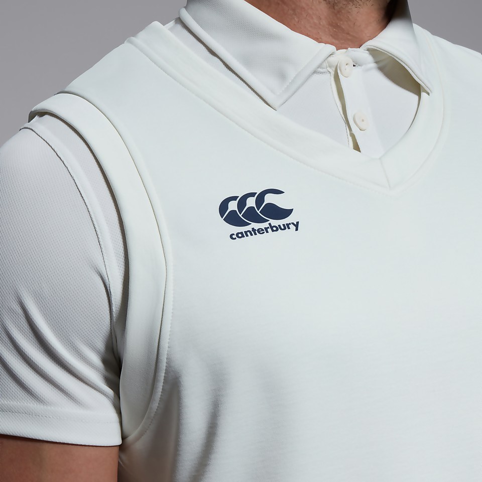 MENS SLEEVELESS CRICKET OVERSHIRT CREAM