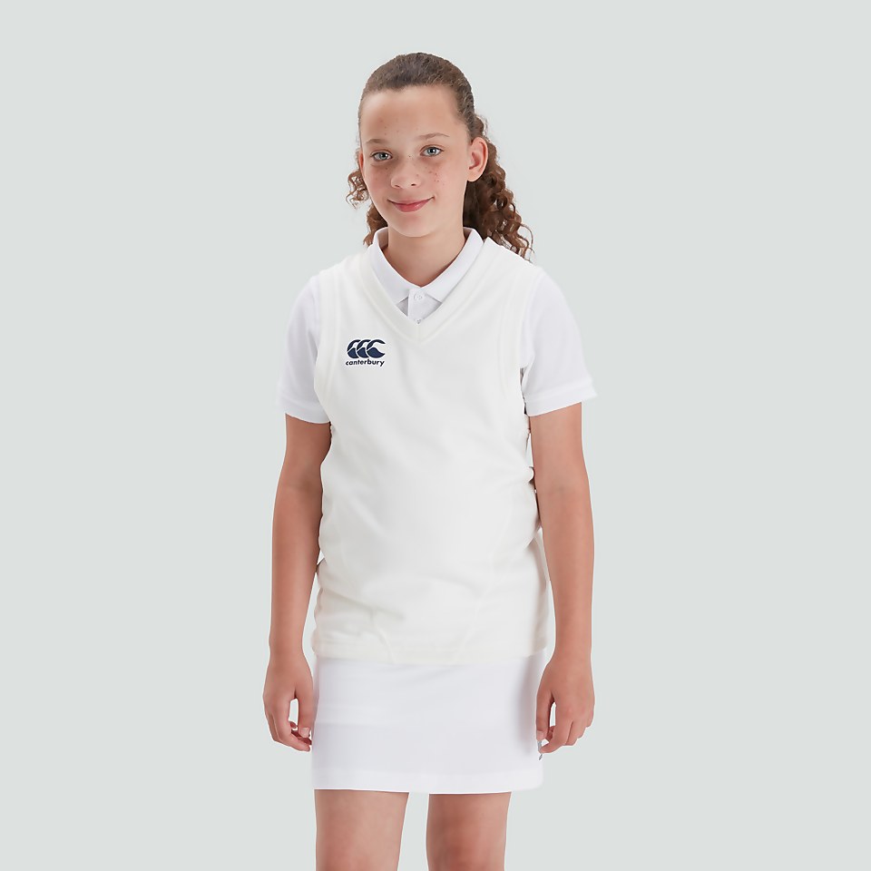 JUNIOR UNISEX SLEEVELESS CRICKET OVERSHIRT CREAM