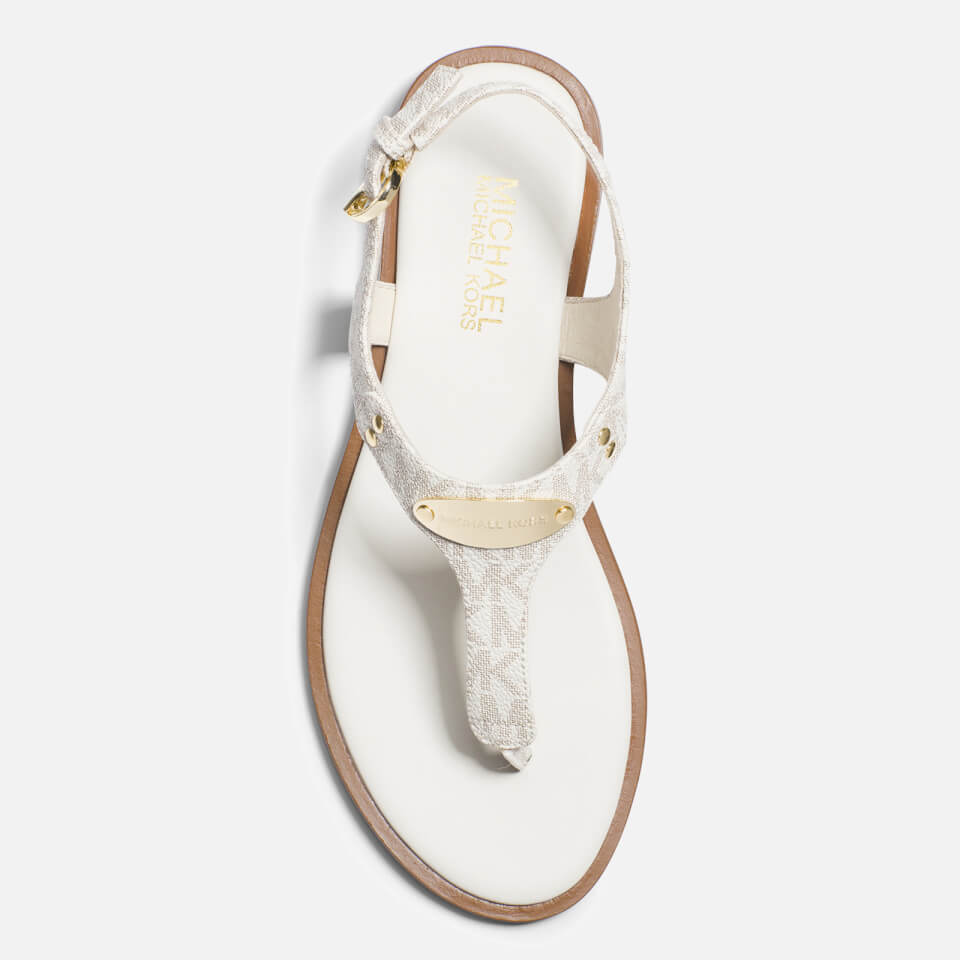 MICHAEL Michael Kors Women's MK Plate Toe-Post Sandals - Vanilla