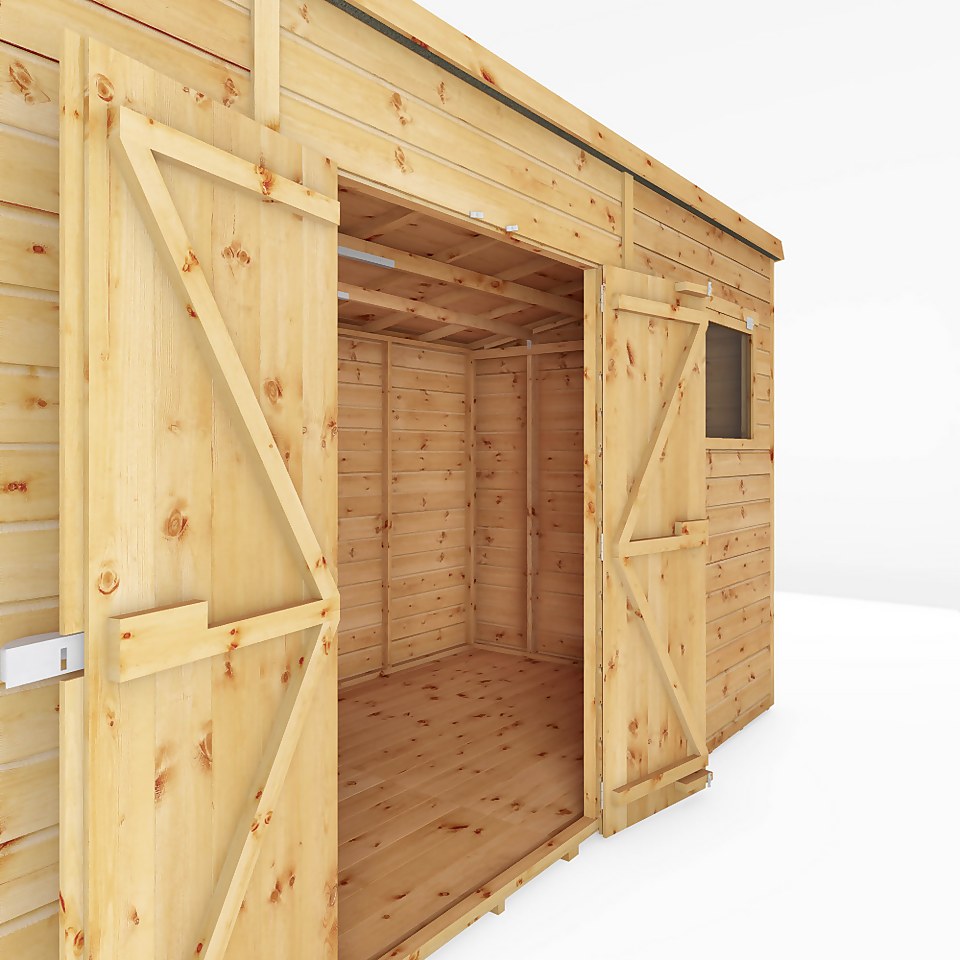 Mercia 12ft x 8ft Premium Shiplap Pent Shed - Including Installation