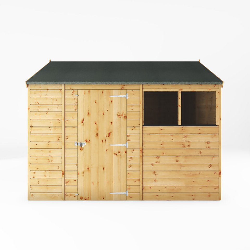 Mercia 10ft x 8ft Premium Shiplap Reverse Apex Shed - Including Installation