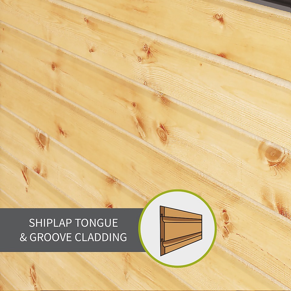 Mercia 10ft x 8ft Premium Shiplap Reverse Apex Shed - Including Installation