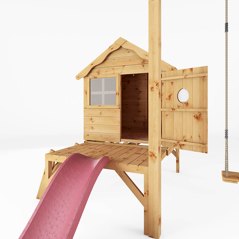 Mercia 4ft x 4ft Snug Wooden Playhouse With Tower - Installation Included