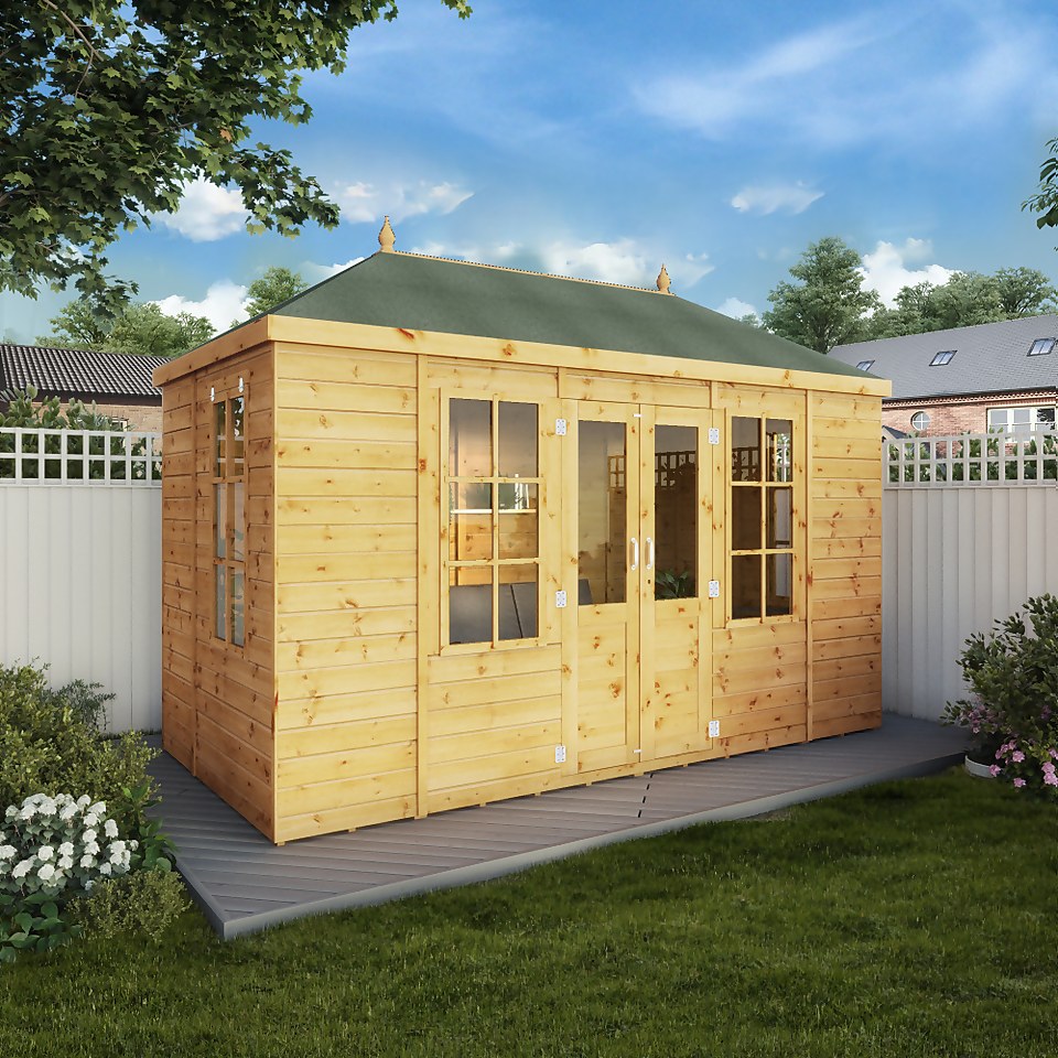 Mercia 12ft x 6ft Premium Clover Summerhouse Including Installation Homebase
